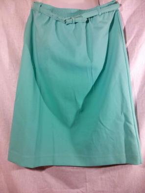 70s/80s Jerrie Lurie Aqua Career Skirt L
