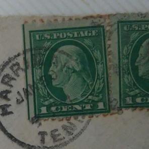 Rare 1 Cent Green Line Washington Stamp