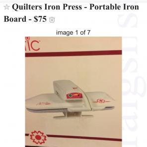 Quilters Portable Steam & Press Iron