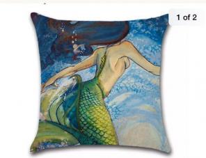Mermaid Pillow 18 "x18". New