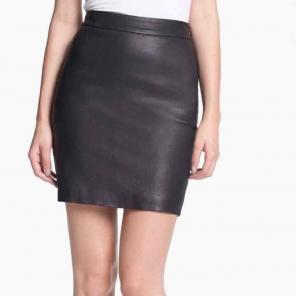 T by Alexander Wang Black Leather Skirt