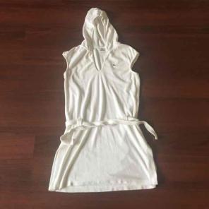Lacoste white hoodie beach coverup small