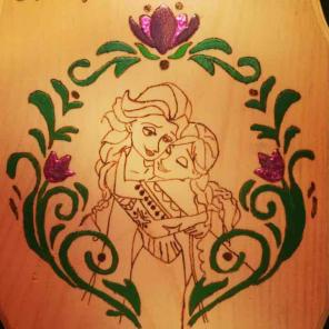 Sister frozen pyrography art