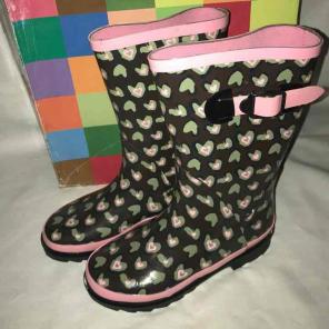 New Girls Stride Rite Rain Boots Shoes 4