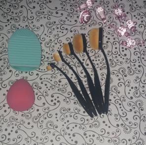 Oval make up brush set