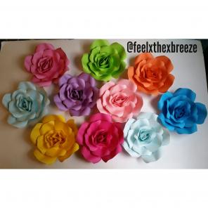 HOLD Set of 10 Pastel Garden Paper Roses