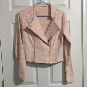 Peach And White Patterned Jacket