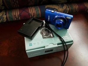 Blue Canon PowerShot Camera