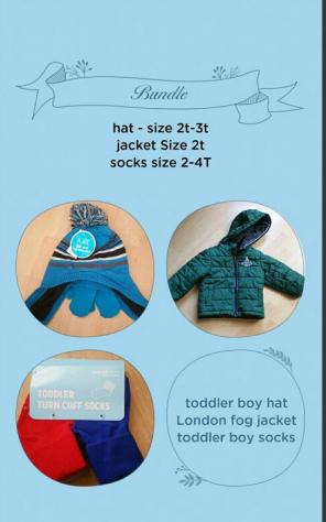 Toddler boy hat + mitten