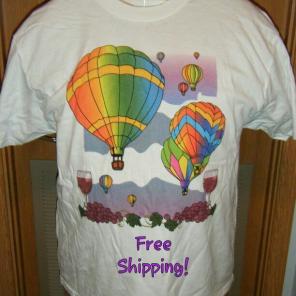 Hot Air Balloon & Wine T-shirt