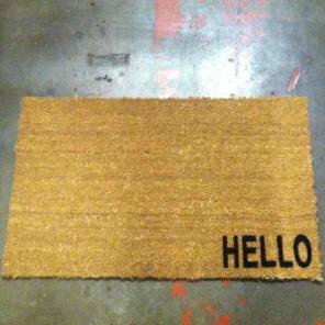 "HELLO". Doormat 22"x36"