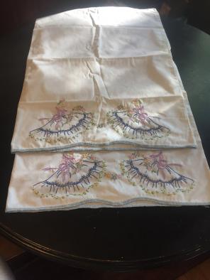 2 Vintage Pillow Cases