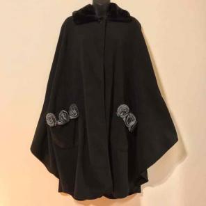 LE MODA CAPE ONE SIZE BLACK WRAP JACKET