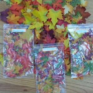 100 ct glossy and fabric maple leaves