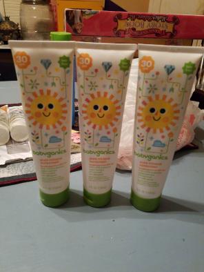 3-4oz.tubes of babyganic sunscreen