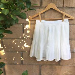 White Pleated Skirt