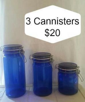 Cobalt Cannisters - Set of 3