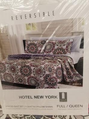 3 Pcs Reversible Full/Queen Quilt Set