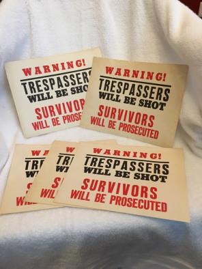 Lot Of 5 Vintage No Trespassing Signs
