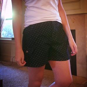 Navy Blue/White Polka Dot Shorts Size 12