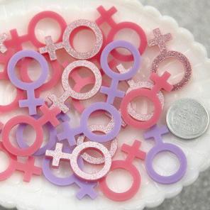 Pink Purple Venus Symbol Embellishments