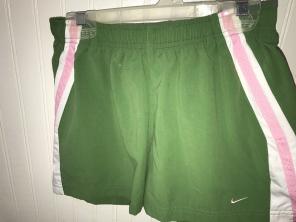Green, Pink & White Nike shorts Large