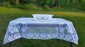 Vintage green daisy Glasbake 1970's