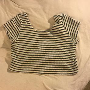 Black And White Stripped Crop Top