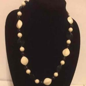 Antique beaded necklace & 2 sets earing