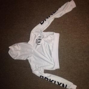 White Sweatshirt Crop Top