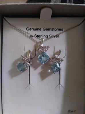 Blue topaz jewerly set