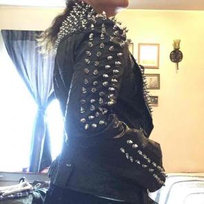 Spiked Faux leather jacket, super cool!