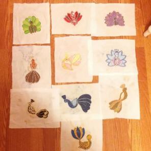 Applica quilt squares..gently tidyed.