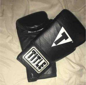 Punching bag training gloves.