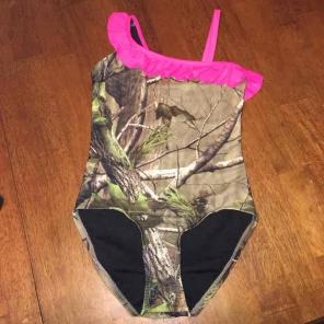 Ruffle and strap bathing suit