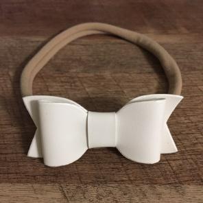 White Faux Leather Headband