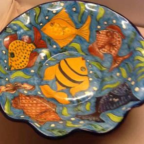 Mexican pottery bowl 14" X 4" tall