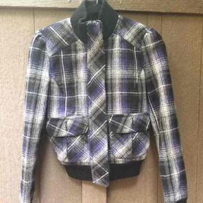 Aeropostale Wool Blend Plaid Bomber