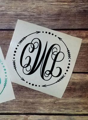 Monogram arrow decal