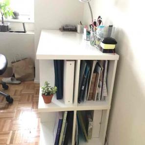 Desk with drawer and bookcase