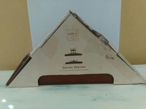 Gallery style floating corner shelves
