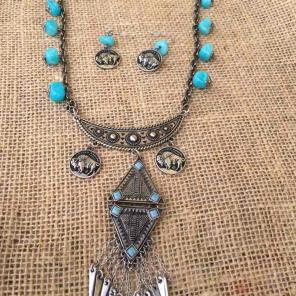 Southwestern necklace & earring set