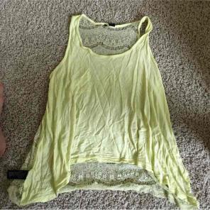 Yellow crop sheer back tank