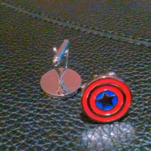 Captain America cufflink solid metal