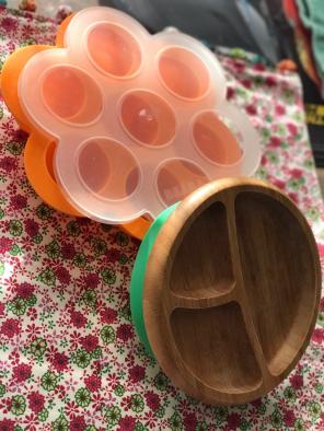 Baby Food Storage And Bamboo Plate