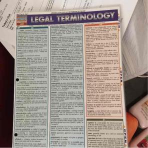 Legal terminology study chart