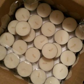 52 white, unscented tea light candles