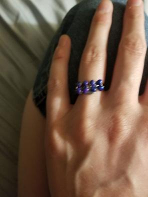 Bluish, purple bead ring