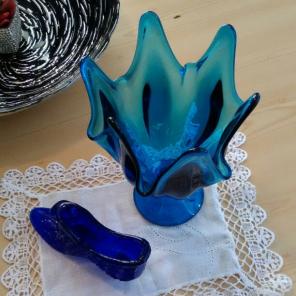 Vintage Fenton Glass Shoe & Viking Glass
