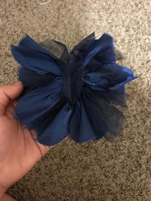 Navy Blue Flower Applique